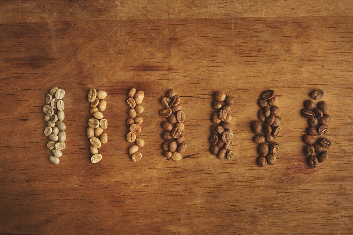 Different grades of coffee roasting